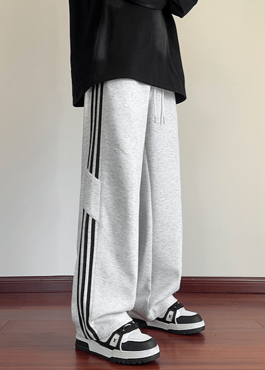 Wide - Leg Track Pants with Bold Side Stripes - Rick Circus