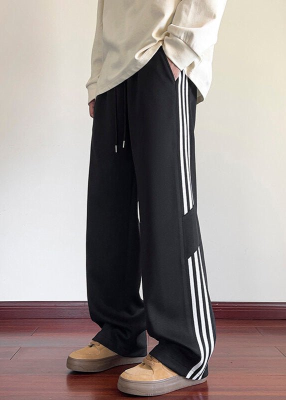 Wide - Leg Track Pants with Bold Side Stripes - Rick Circus